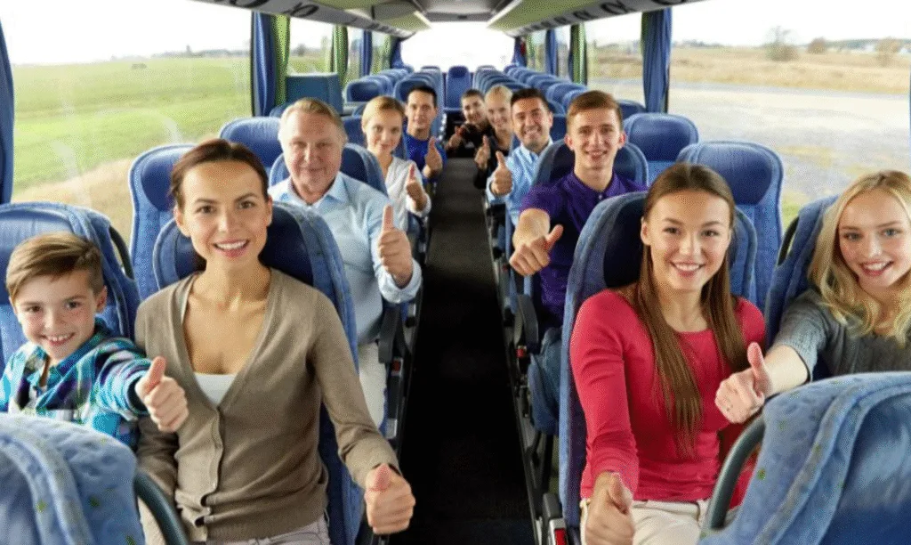 family tour with charter bus